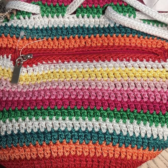 NWT The Sak Crochet Craze Textile Backpack Striped Rainbow main image 7